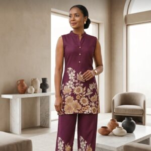 Rose Petal Rayon Coord Set – Elegant Floral